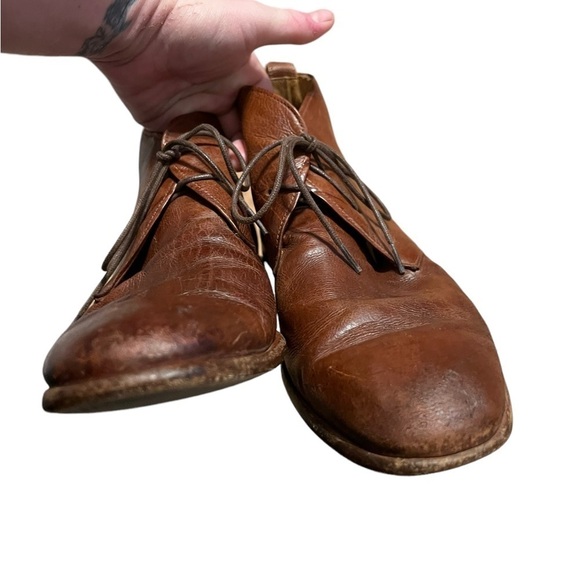 Vince brown leather chukka lace up boot Made in Italy - Picture 3 of 8